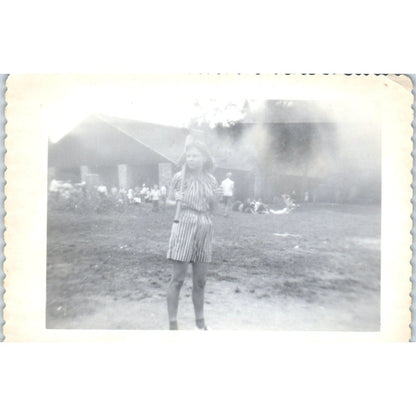 c1940 Original Photograph of Girl Playing Baseball 5x3.5 AD8-P19