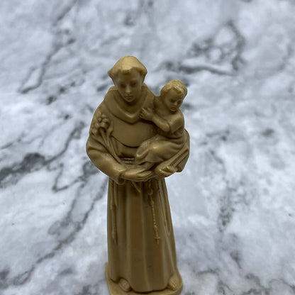 Vintage Resin Saint Anthony of Padua Holding Baby Jesus Figurine 3.5” SF1