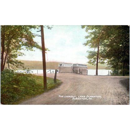 Antique Postcard The Lookout, Lake Scranton, Scranton PA TD9-P1