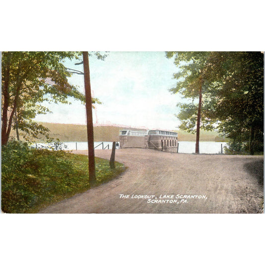 Antique Postcard The Lookout, Lake Scranton, Scranton PA TD9-P1