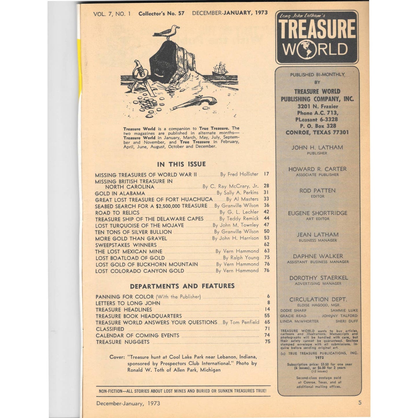 Long John Latham's Treasure World Magazine Mining Metal Detecting Jan 1973 M5
