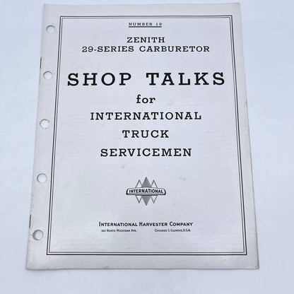 1940s Shop Talks for International Truck Servicemen #19 Zenith 29 Carburetor TF8