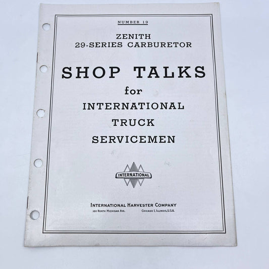 1940s Shop Talks for International Truck Servicemen #19 Zenith 29 Carburetor TF8