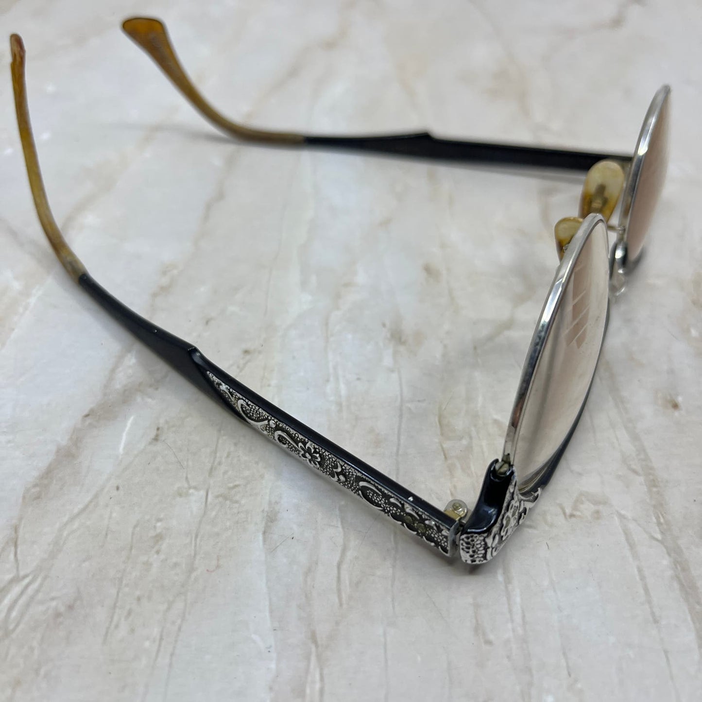 1950s Artcraft 4 1/2-5 3/4 Aluminum 12k GF Cat Eye Eyeglasses Frames TJ9G1-3