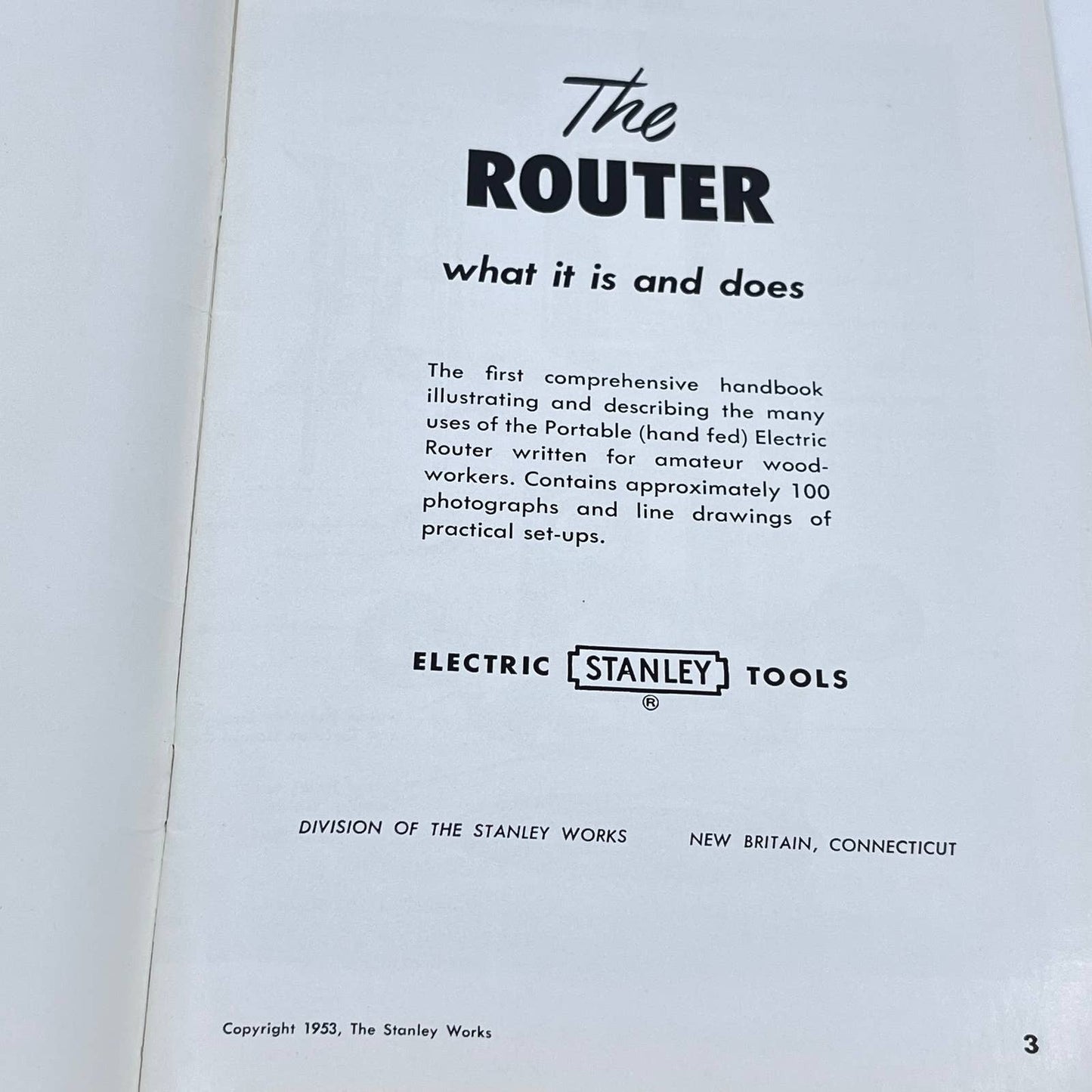 1953 The Router: What it Is and Does. Electric Stanley Tools Manual Booklet TF9