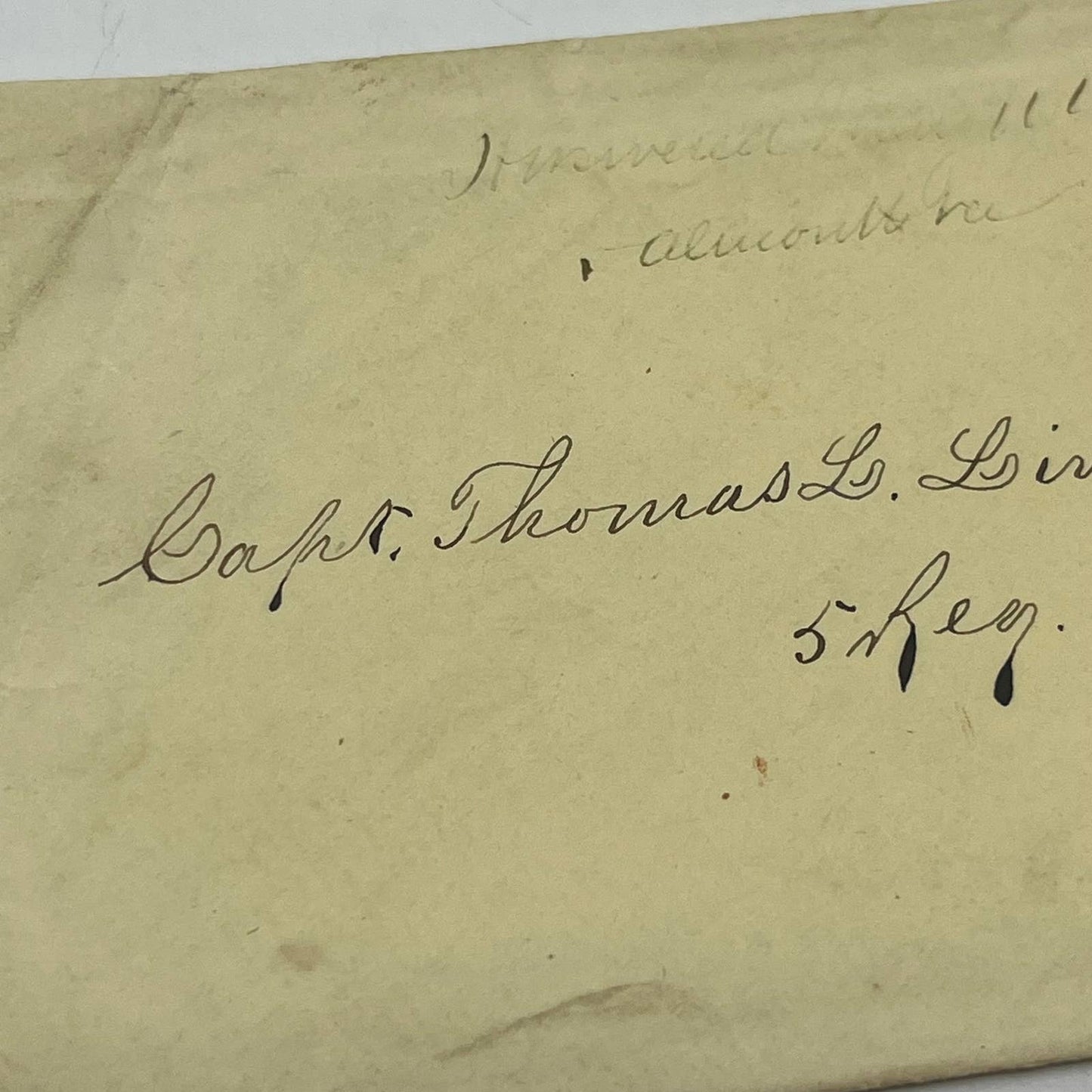 1863 Civil War Postal Cover Lt Thomas L Livermore 5th New Hampshire Infantry AC9