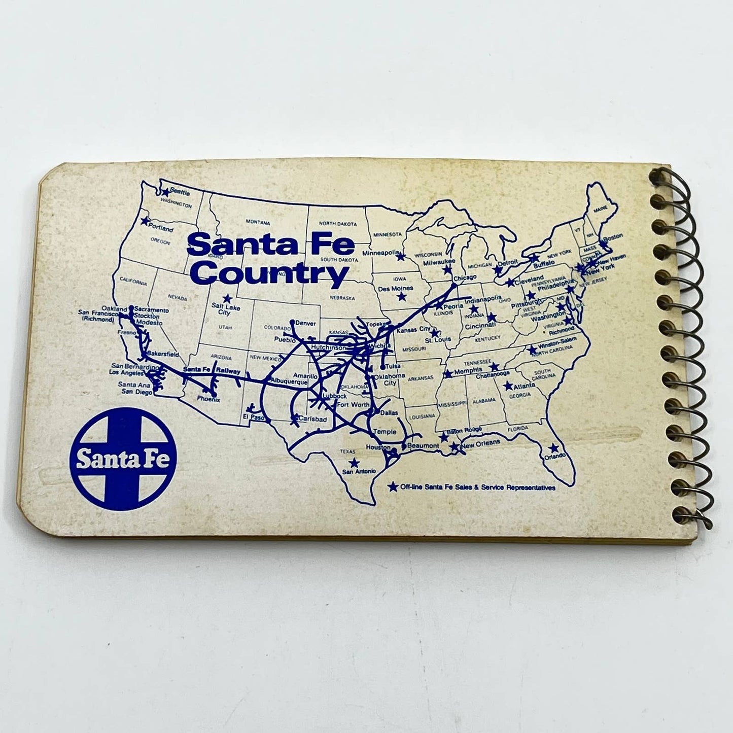 1970s Santa Fe Railway Promo Notepad Map Handling Freight Your Way SC7