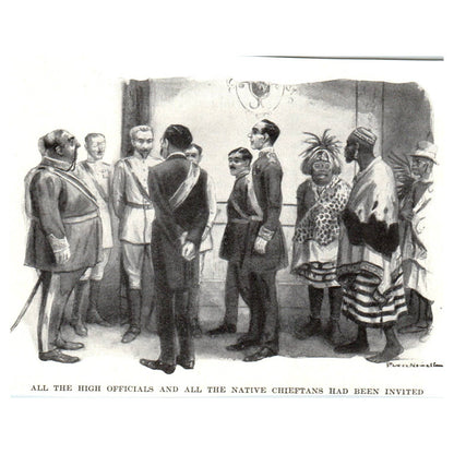 High Officials and Native Chieftains - 1921 Original Illustration TJ7-S