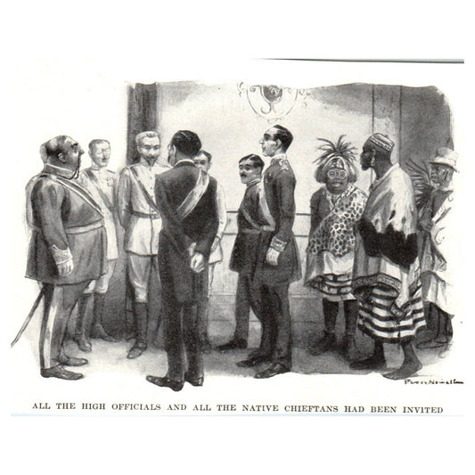 High Officials and Native Chieftains - 1921 Original Illustration TJ7-S
