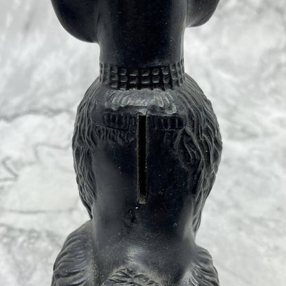 Vintage MCM Kitschy 7.5" Plastic Black Poodle Coin Bank TB6