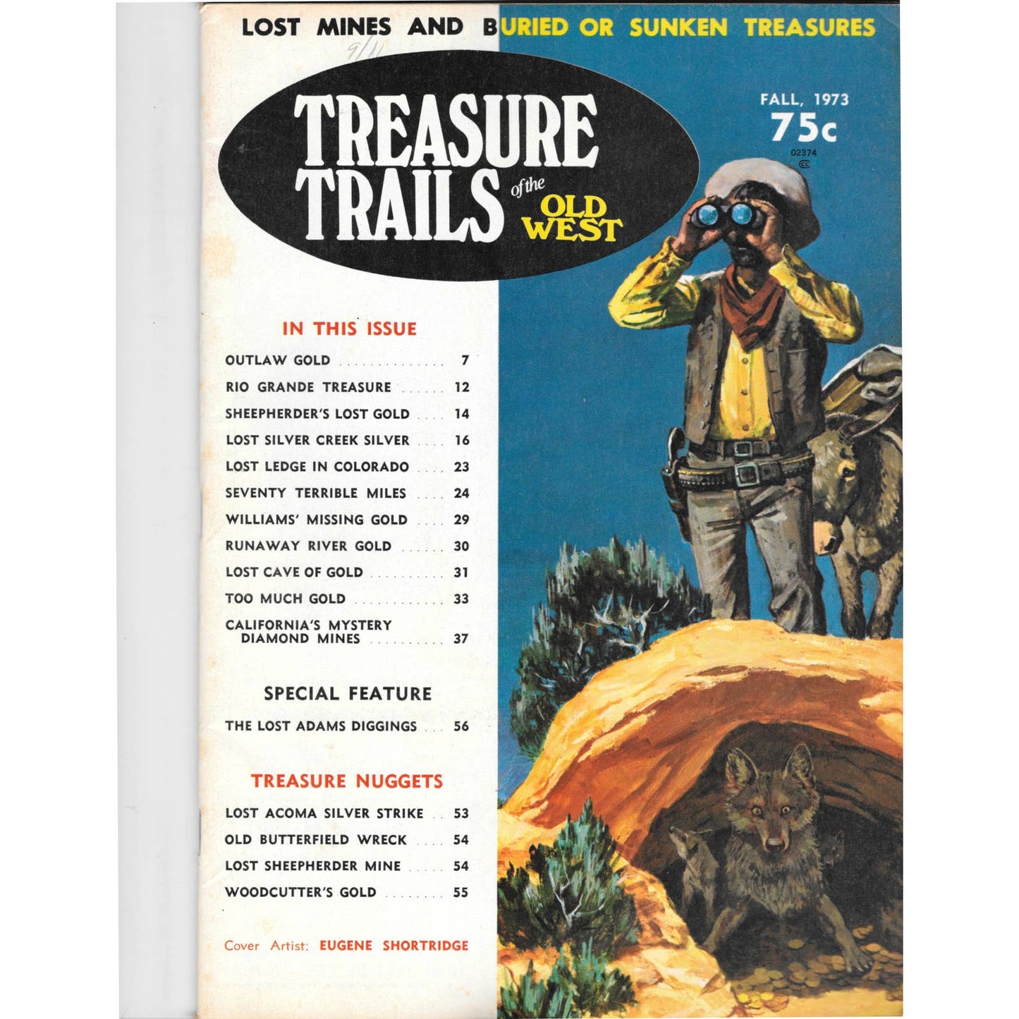 Treasure Trails of The Old West Magazine - Lost Mines Sunken Gold Fall 1973 M6