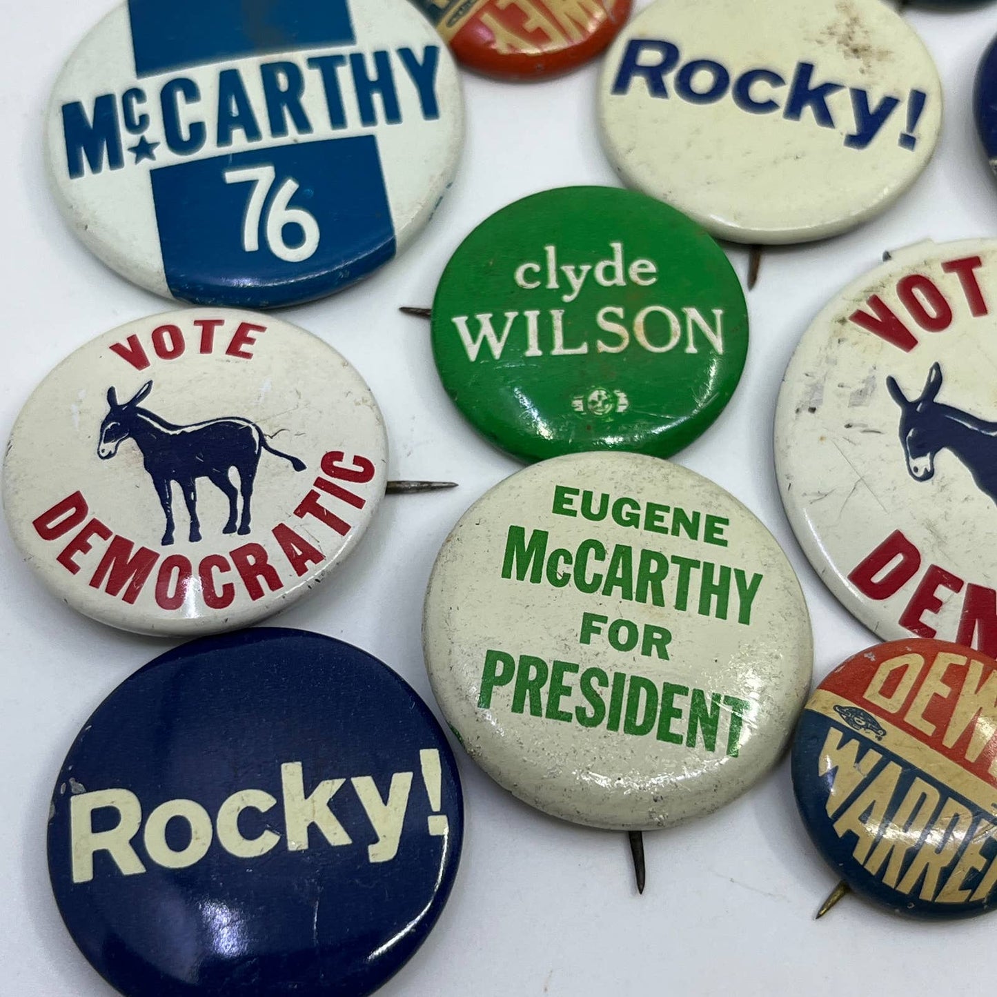 Lot of 14 Vintage Political Campaign Celluloid Pinback Buttons SE1