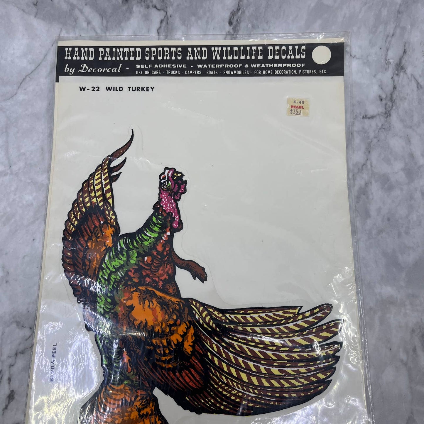 1979 NEW NOS Decorcal Sports & Wildlife Decal W-22 Wild Turkey Hunting FL5