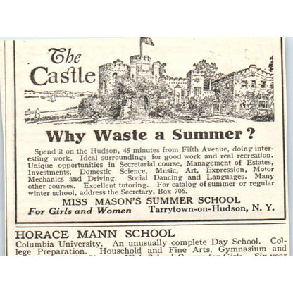 c1920 Harper's Ad - The Cascadilla Schools for Boys A.M. Drummond Ithaca EA3-1