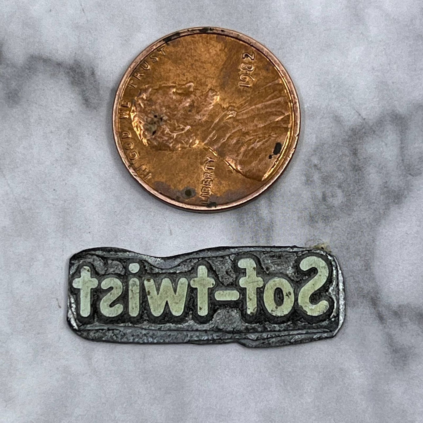 Vintage Printing Letterpress Printers Block Plate Sof-Twist SE821
