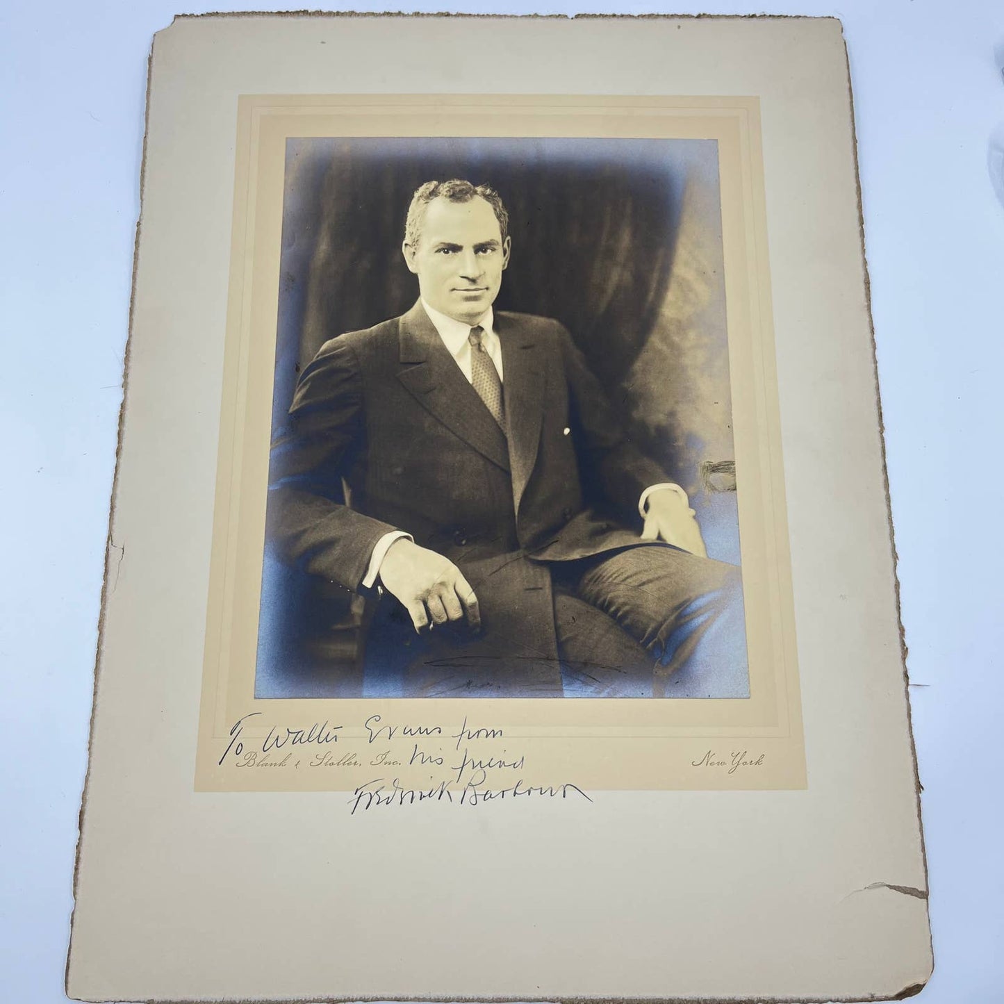 Antique Portrait Frederick Barbour Signed Blank Stoller New York 12x15 FL1