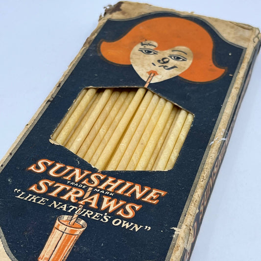 Vintage 1932 Full Box Sunshine Straws Hertz Straw Co. Like Nature’s Own TF5