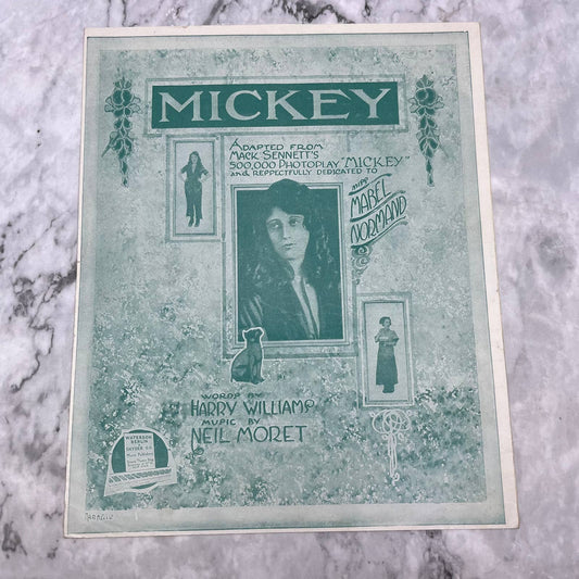 Mickey Mabel Normand Adapted Mack Sennett's Photoplay Movie Sheet Music 1918 TI1