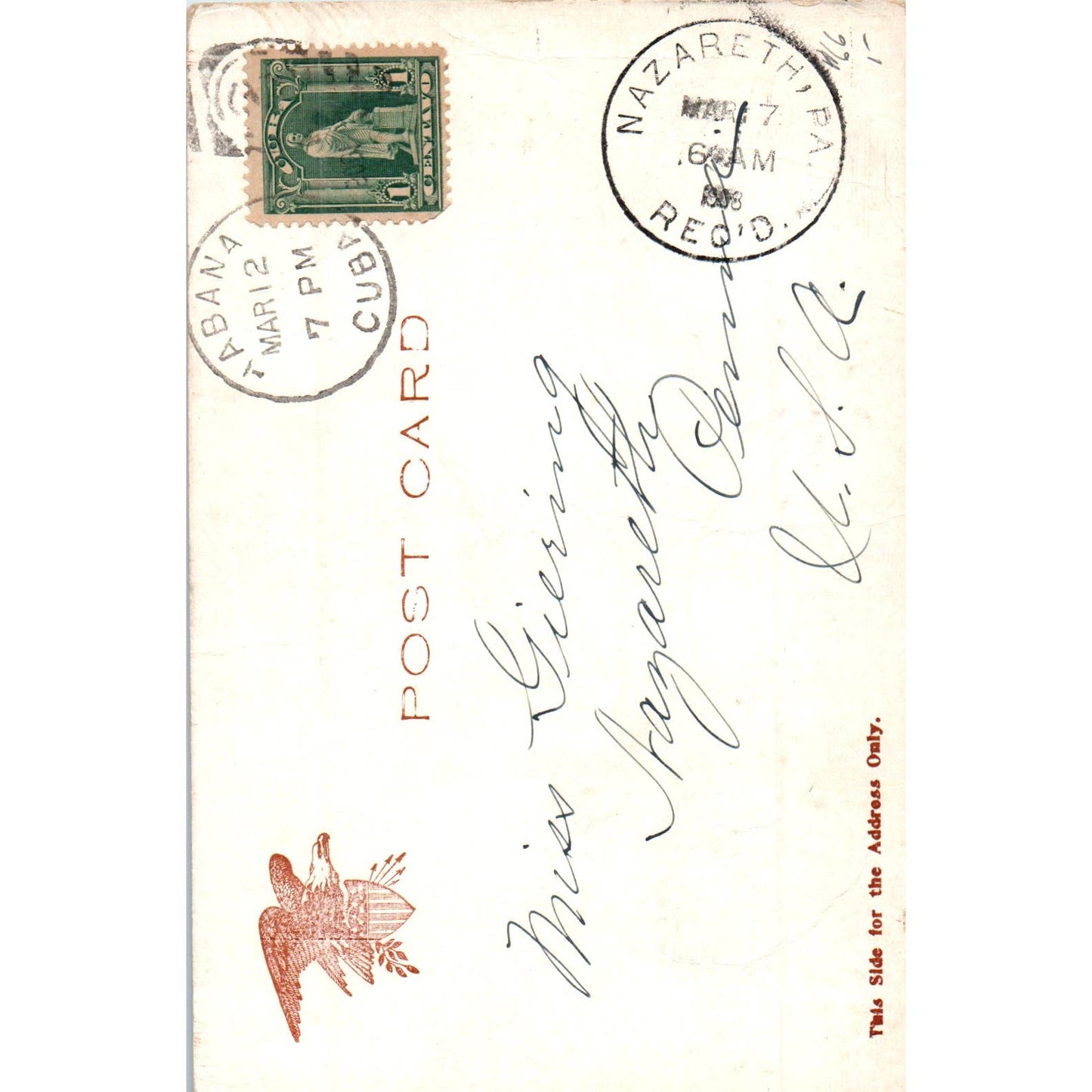 Royal Palms, Havana Cuba 1908 Original Postcard TK1-P13