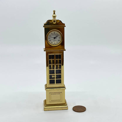Bulova 1988 Brass Miniature Grandfather Clock B0552 Retired SD3