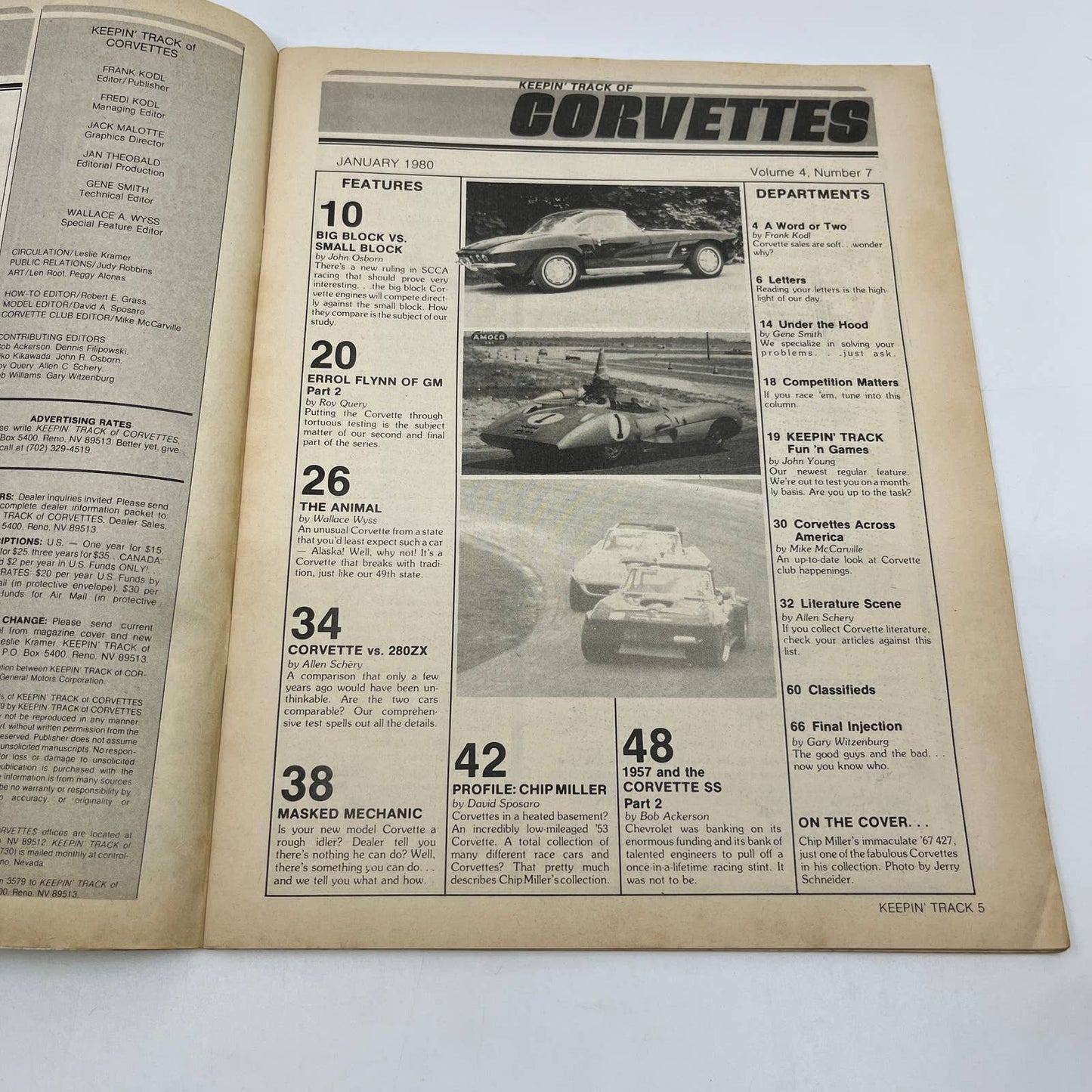 1980 Jan Keepin' Track of Vettes Corvette Magazine Big Block vs. Small Block TG1