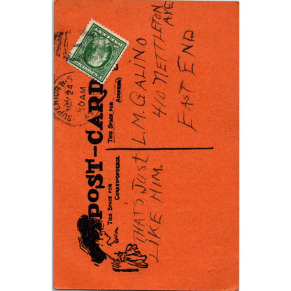 Antique Postcard Victorian Silhouettes "Sunday Night Kiss" SE3-2