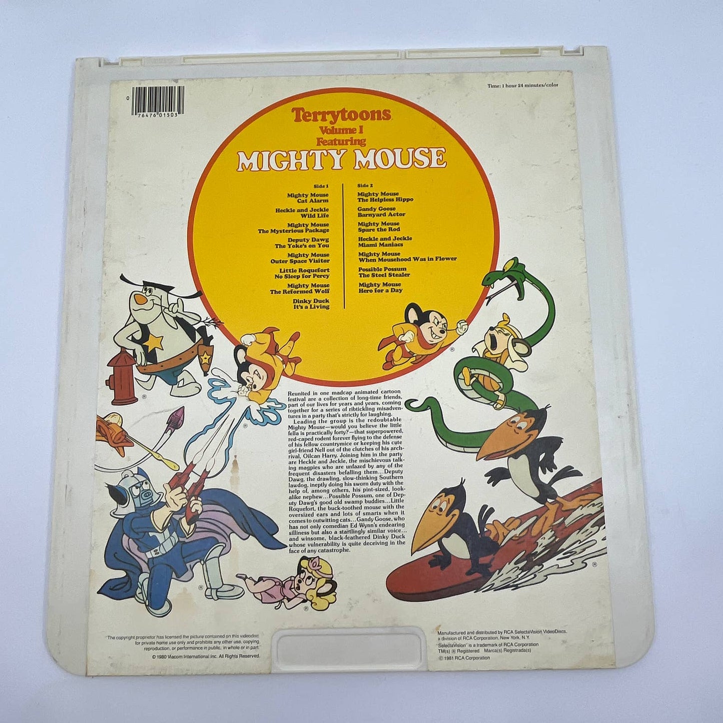 Terrytoons Featuring Mighty Mouse Vol  1 RCA SelectaVision - CED VideoDisc TG2