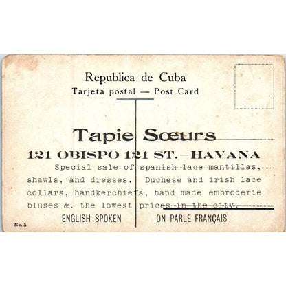 Tapie Soeurs Spanish Lace Mantillas Havana Cuba Original Postcard TK1-P16