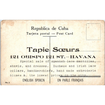 Tapie Soeurs Spanish Lace Mantillas Havana Cuba Original Postcard P3-1
