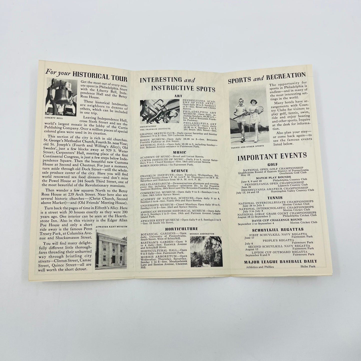 1939 Philadelphia PA Fold Out Brochure & Map for World’s Fair Tourists B6