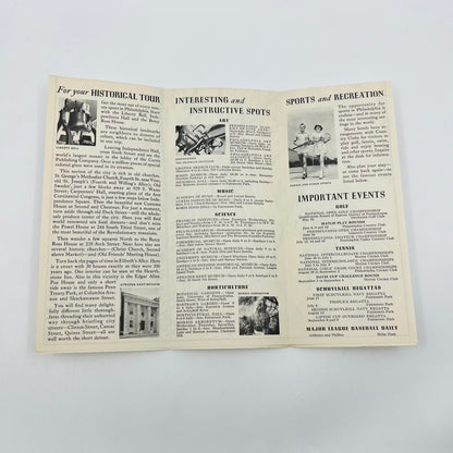 1939 Philadelphia PA Fold Out Brochure & Map for World’s Fair Tourists B6