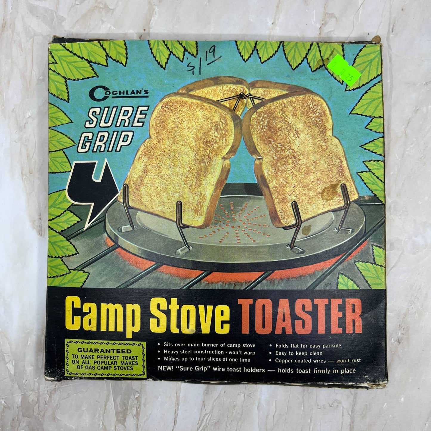 1971 Coghlan’s Camp Stove Toaster “Sure Grip” in Original Box TC5