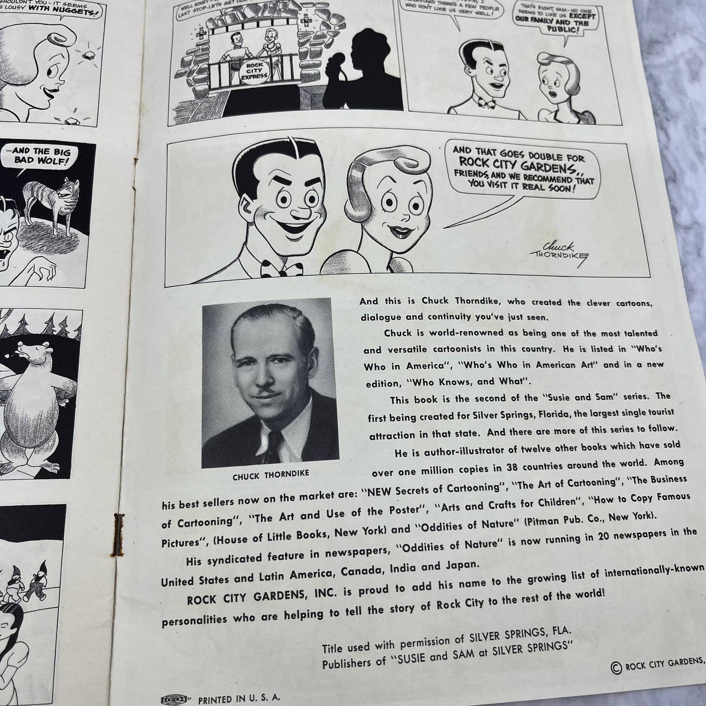 1950 Comic Book SUSIE AND SAM AT ROCK CITY TN Chuck Thorndike TH5-1