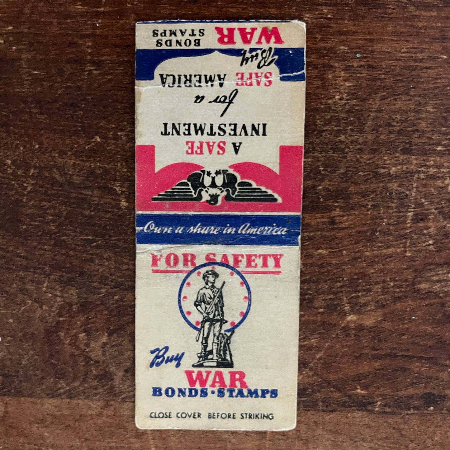 WWII Buy War Bonds Advertising Matchbook Cover MM11-7