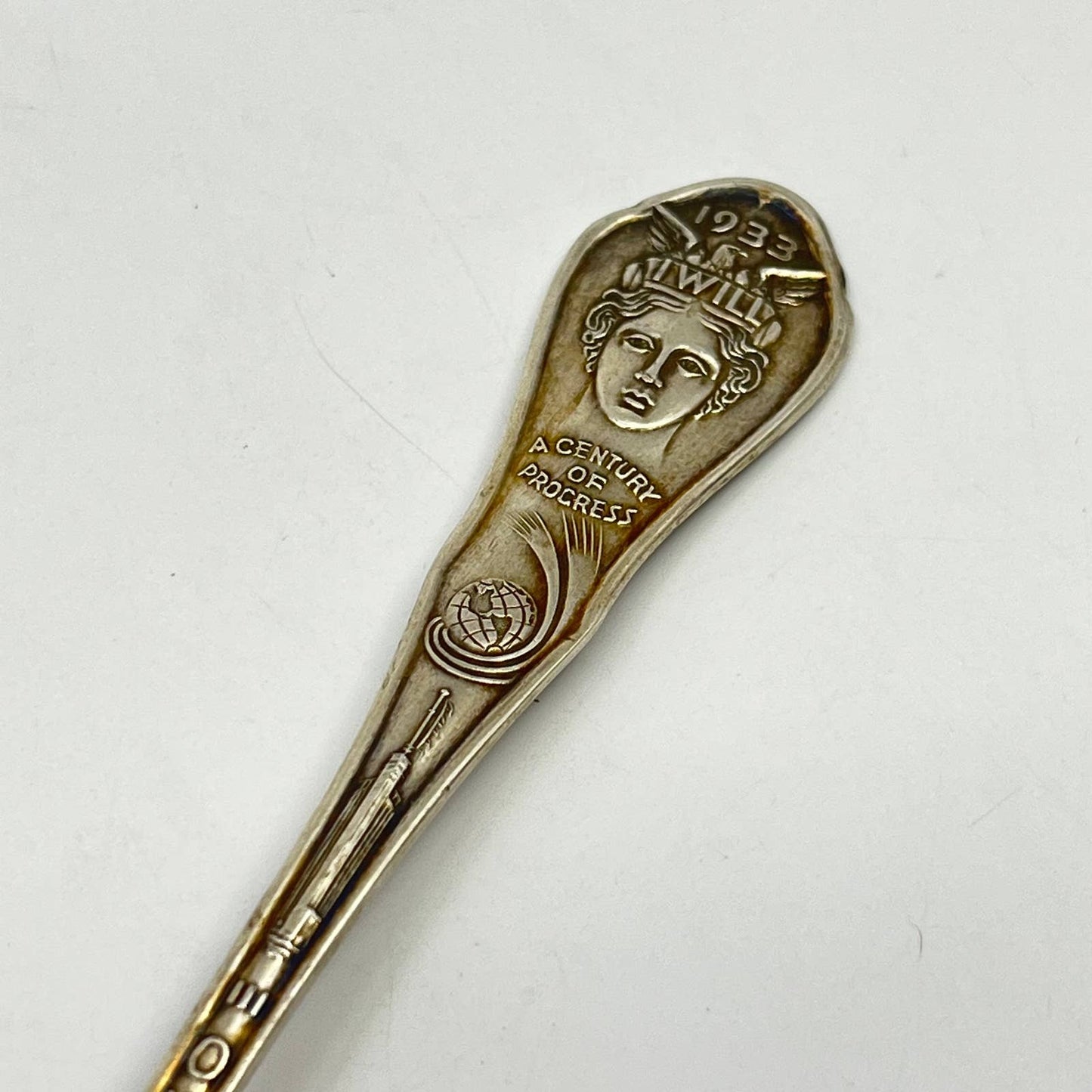 1933 Chicago World’s Fair CENTURY OF PROGRESS Fort Dearborn Souvenir Spoon TC6