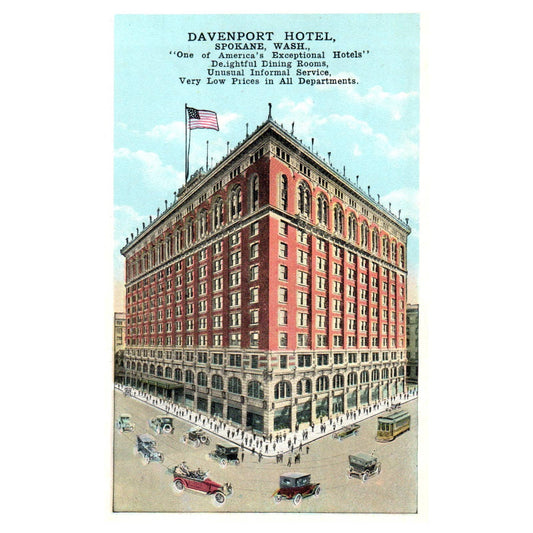 Davenport Hotel Spokane Washington - Postcard TJ8-1
