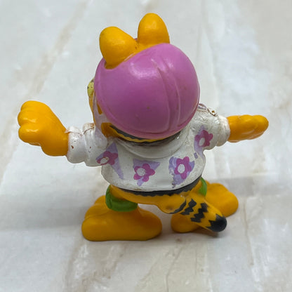 Vintage Garfield 1981 Purple Helmet Floral Shirt Plastic Figure 2” SC8