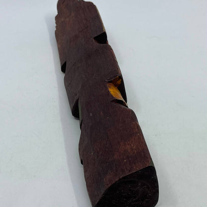 Vtg Mexican Pre Columbian Aztec Maya Priest Wood Totem Yucatan Mexico 10" TH8
