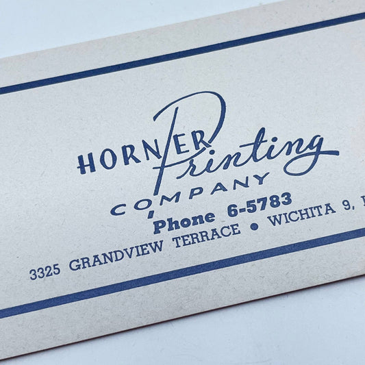 1951 Blotter Card Horner Printing Company Wichita Kansas SC9