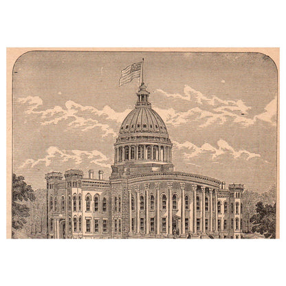 Kentucky State Capitol at Pittsburgh 3.5x5" Original Engraving 1899 TJ8-7