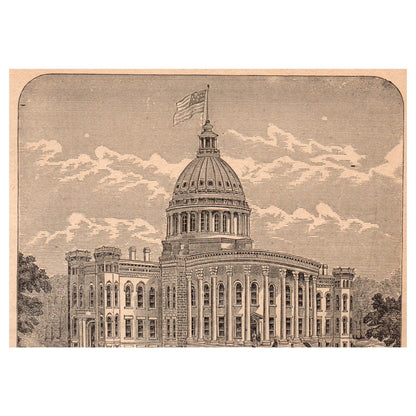 Kentucky State Capitol at Frankfort 3.5x5" Original Engraving 1899 AK5-H6