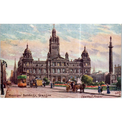 The Municipal Buildings Glasgow Raphael Tuck Oilette Original Postcard TK1-P14