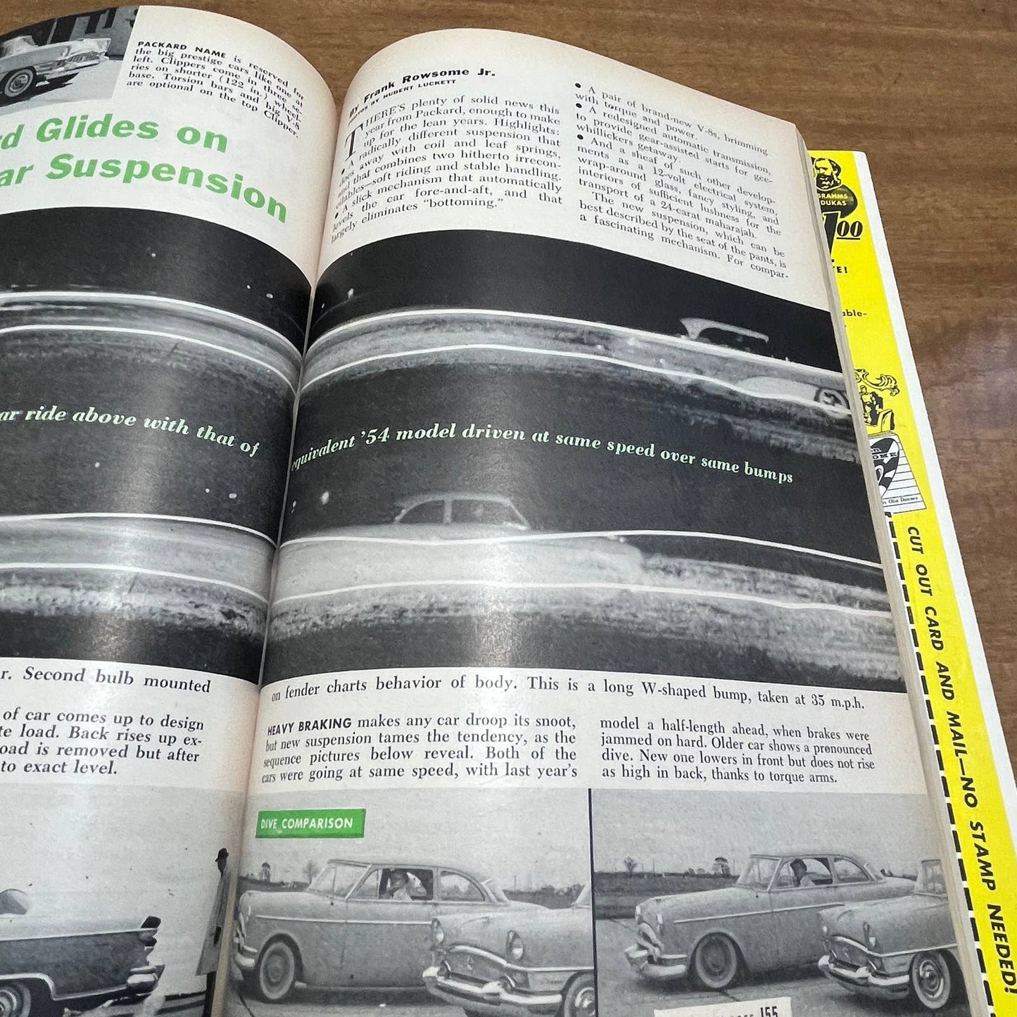 Vintage Popular Science Magazine February 1955 - 55’ Packard Torsion Suspension TH8