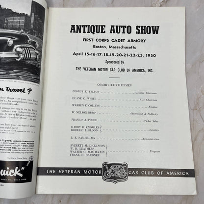 Antique Auto Show April 15-23 1950 Boston, MA Program Veteran Motor Car Club TC5