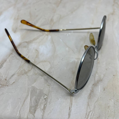Round Tortoise Shell Metal Silver Tone Sunglasses Eyeglasses Frames TJ1-G2-9