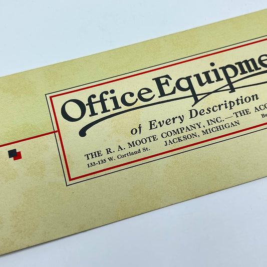 c1900 Blotter Card R.A. Moote The Acorn Press Office Equipment Jackson MI SC8