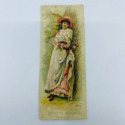 1880s Victorian Floral Bookmark Colgate & Co Perfume Toilet Soap Lovely Lady AA2