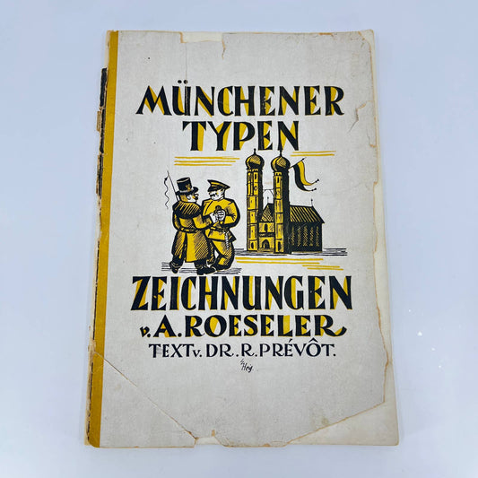 1925 German Book Münchener Typen  Zeichnungen von A. Roeseler Color Sketches TE7