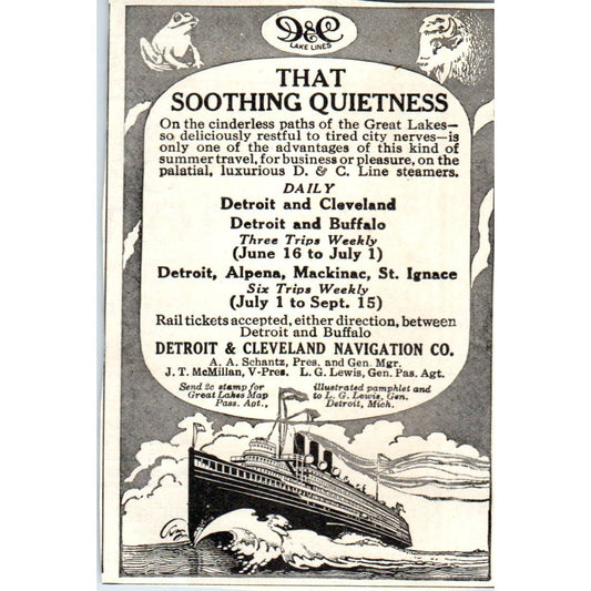 c1920 Harper's Ad - D&C Line Steamers Detroit & Cleveland Navigation Co EA3-4