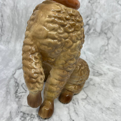 Vintage MCM Ceramic Atlantic Mold Brown Poodle Figure 11" TI9